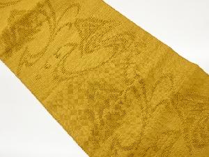 手織り紬パッチワーク抽象荒波模様織出し名古屋帯